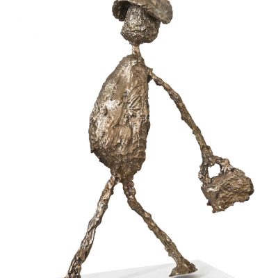 NLEHMANN Walking Man with suitcase 2 BRONZE 2019